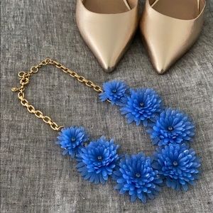 Blue flower statement necklace